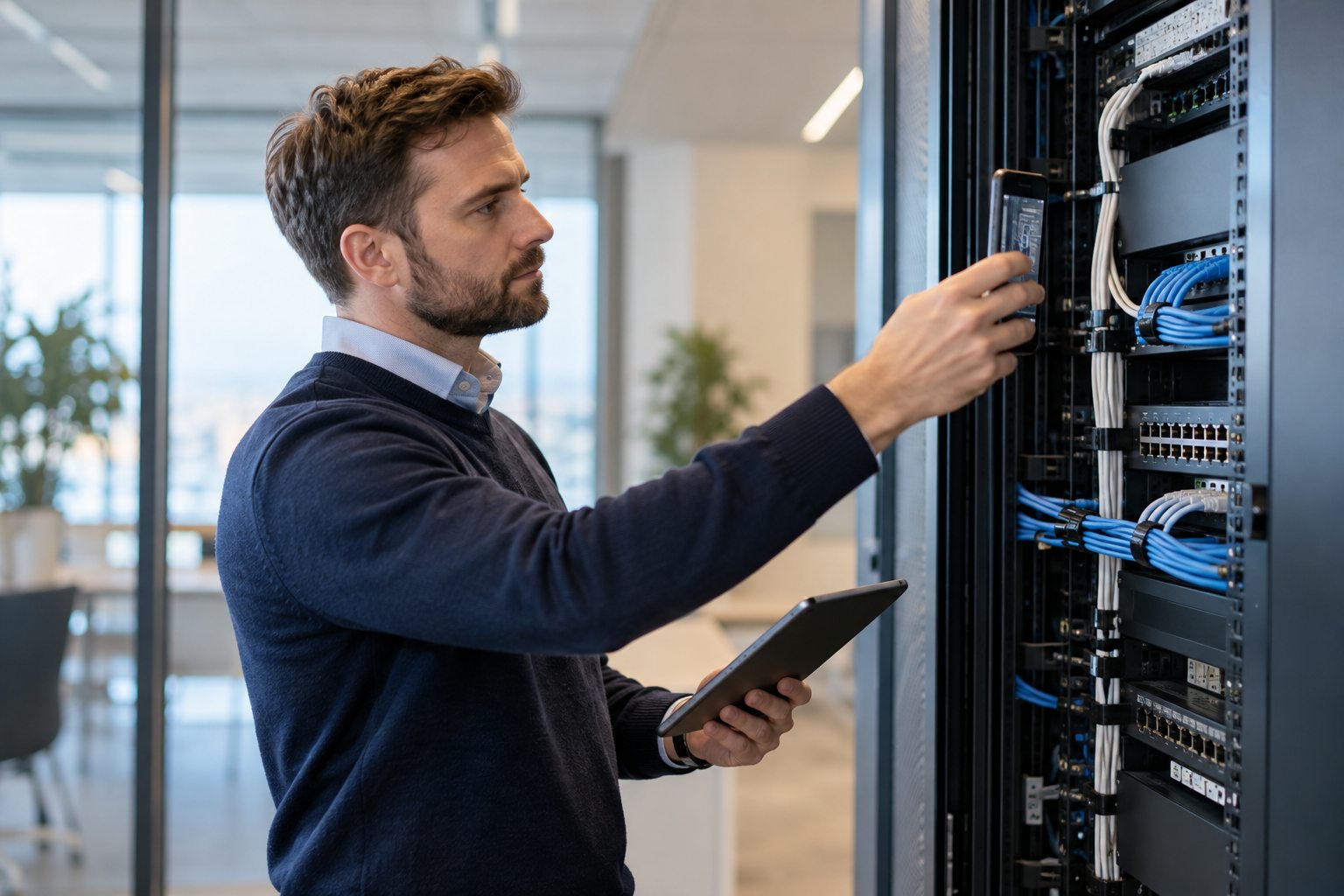 AI-genereret illustration af it infrastruktur analyse